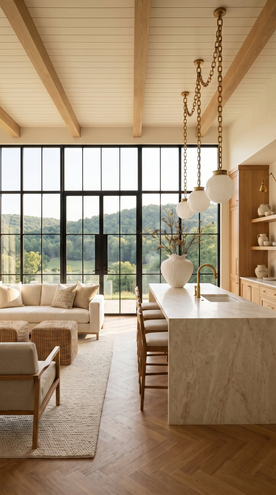 Neutral color palette for a timeless home interior with warm whites, beige, and taupe tones