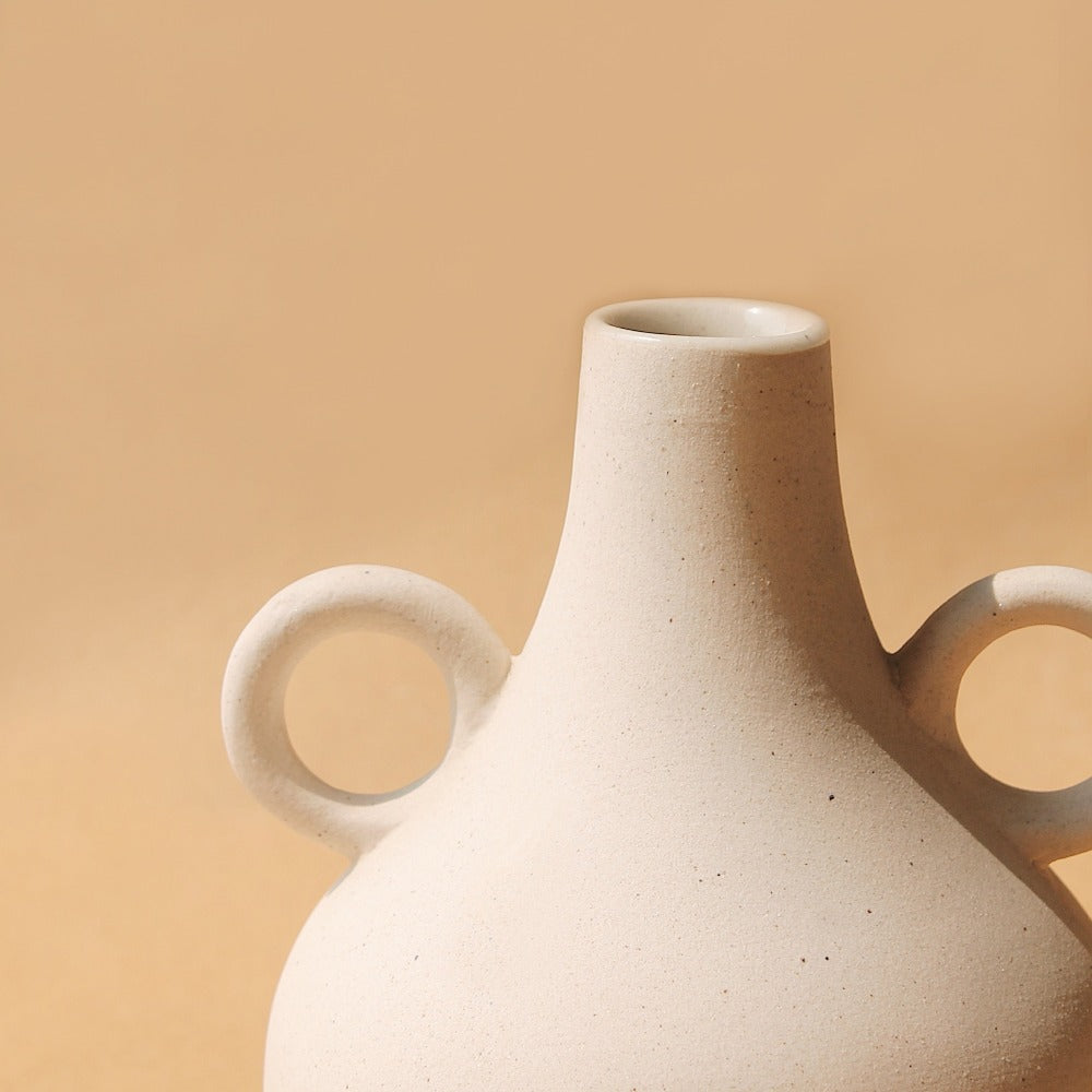 Harappan Ceramic Vase – Belly & Bobble | Sculptural Artisan Vase for Dried Florals & Neutral Decor