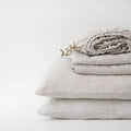 Natural Pinstriped Linen Sheet Set