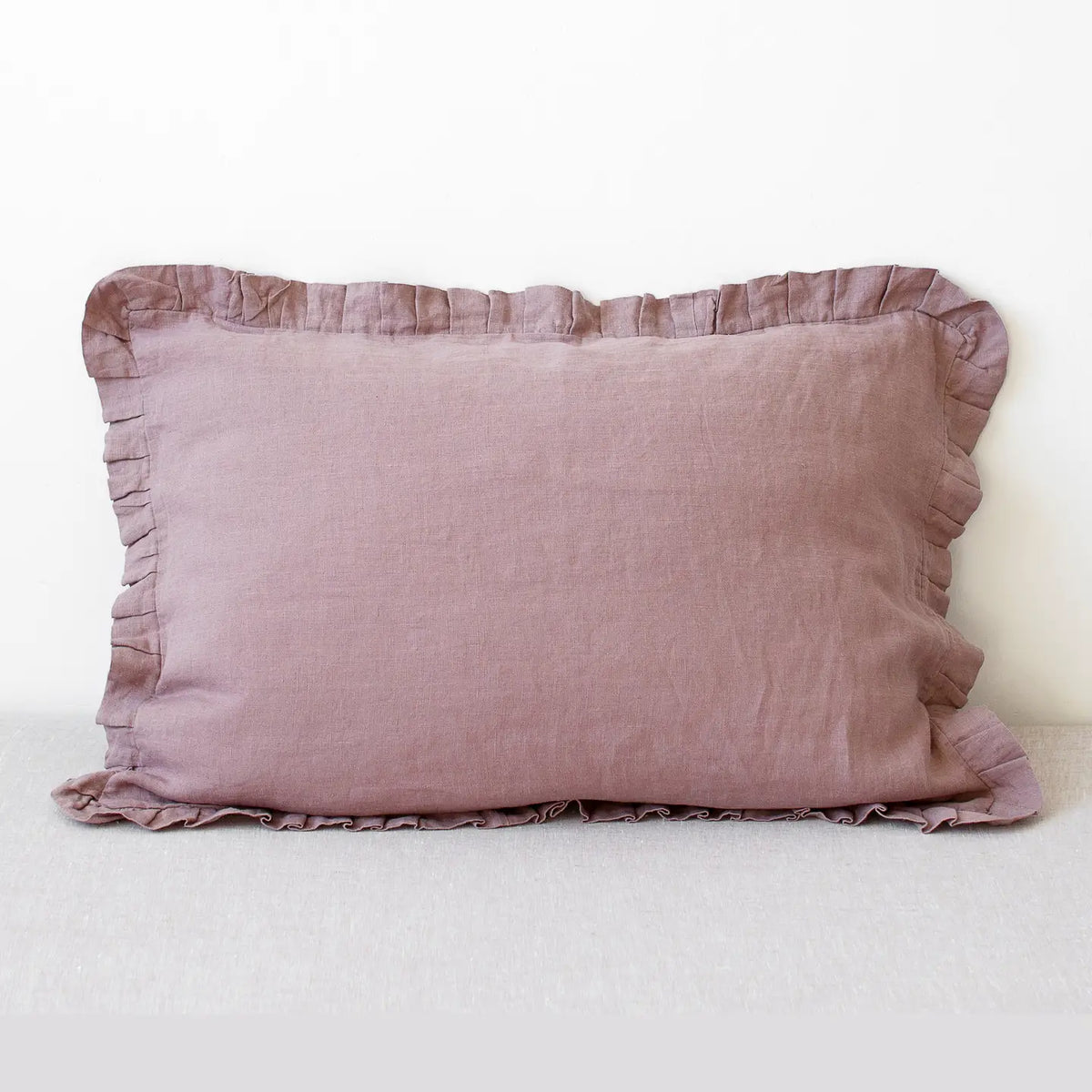 Ashes of Roses Linen Pillowcases with Frills | Set of 2