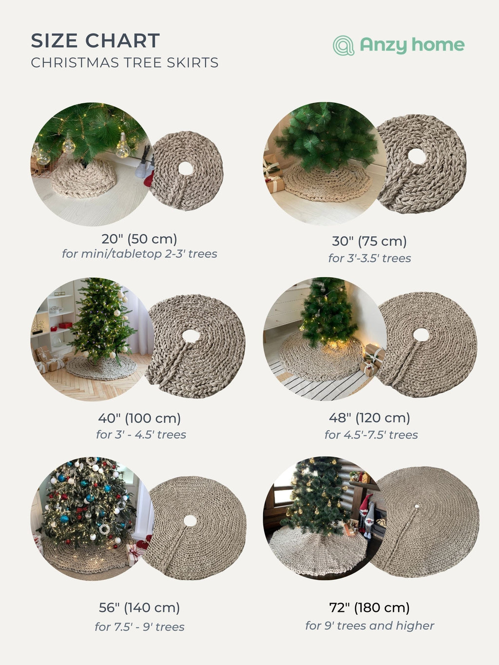 Gray Chunky Knit Christmas Tree Skirt