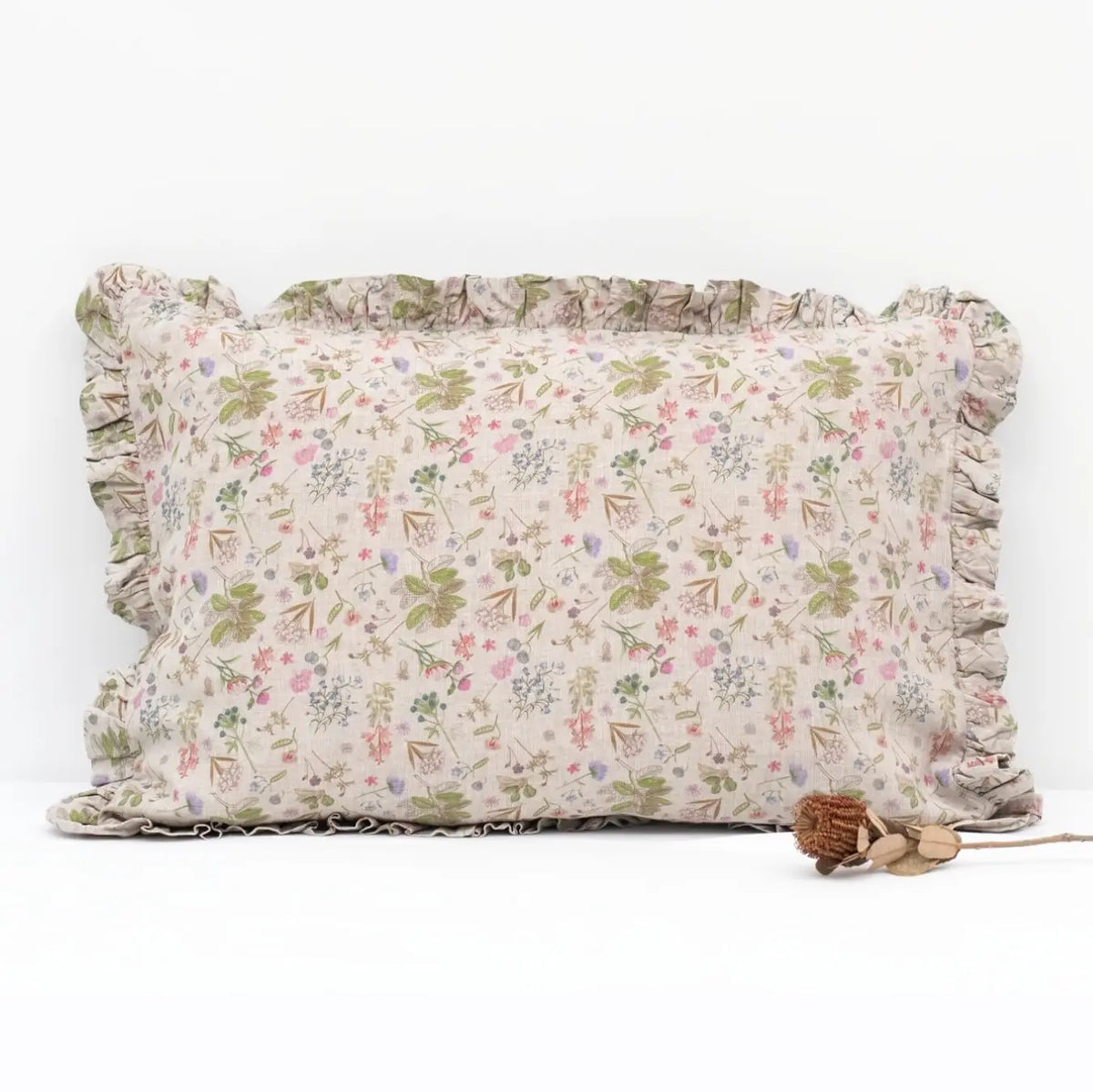 Botany 2 Linen Pillowcase with Frills | Set of 2