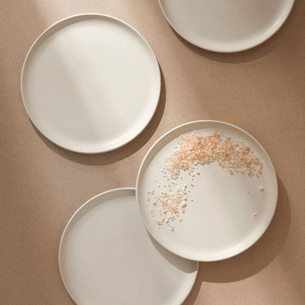 Handcrafted Dinner Plate – Matte White Ceramic (Tunisian)