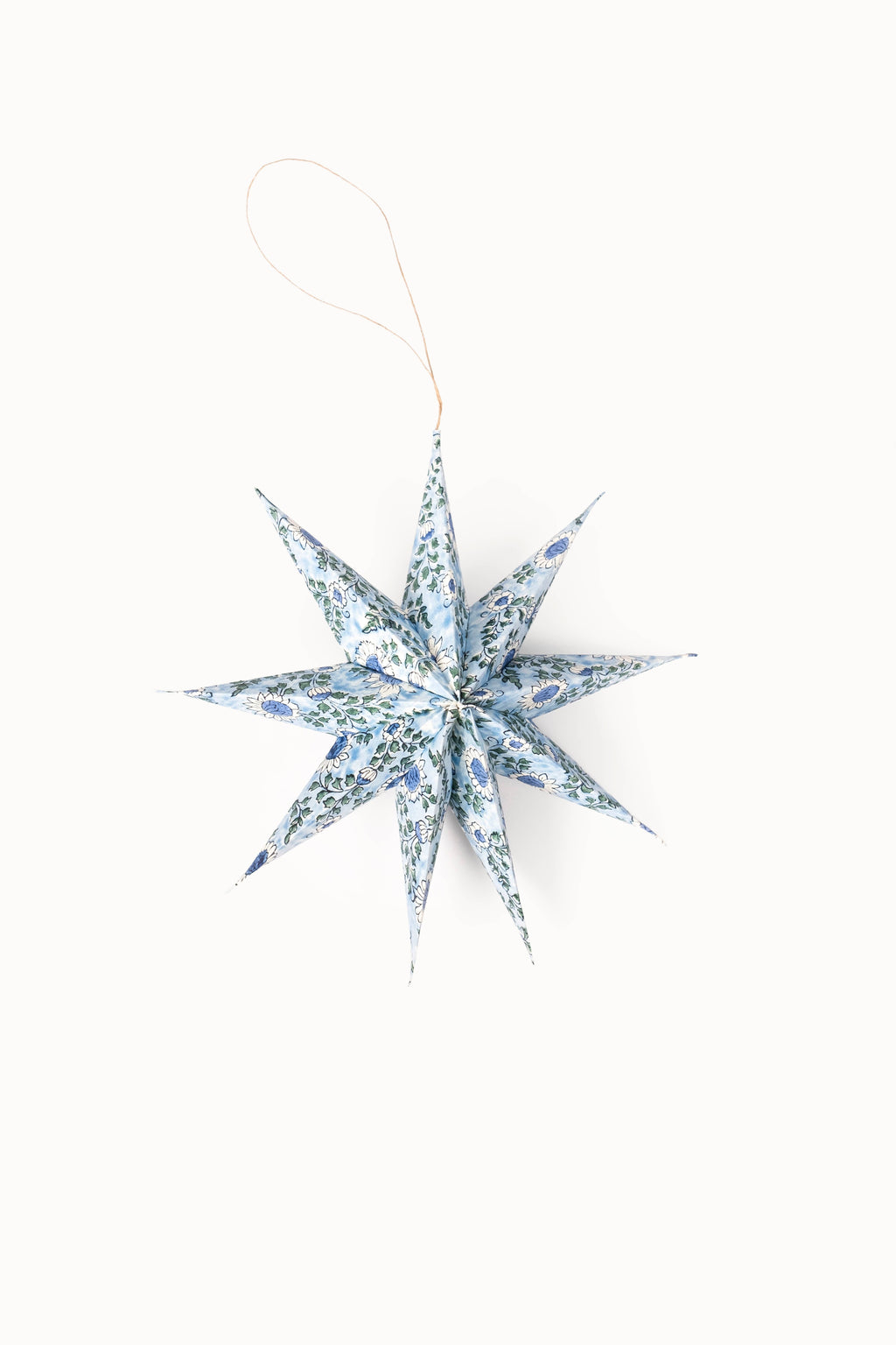 Large Blue Starlight Paper Star Ornaments, Set of 3
