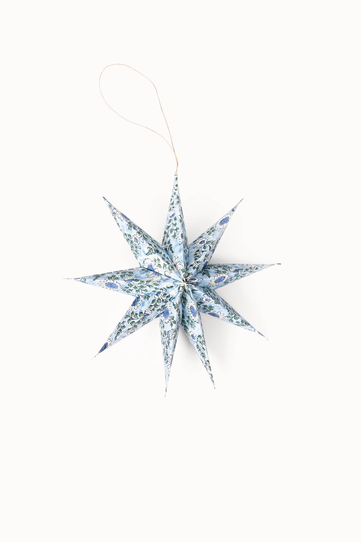 Large Blue Starlight Paper Star Ornaments, Set of 3