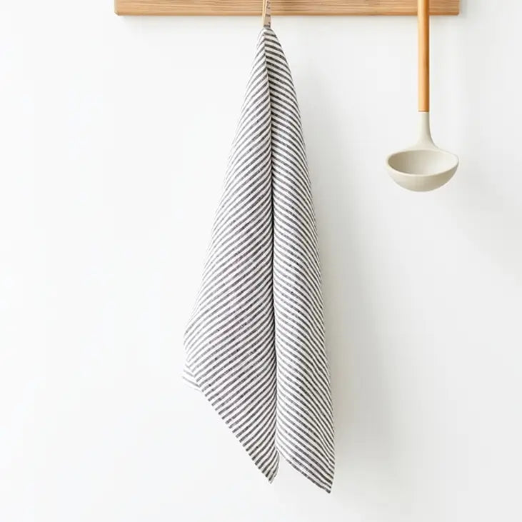 Pinstriped Linen Tea Towels | Set of 4