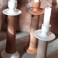 Leather-Wrapped Ceramic Candle Holder | Alcantara-Frederic | Sorelle Rossi