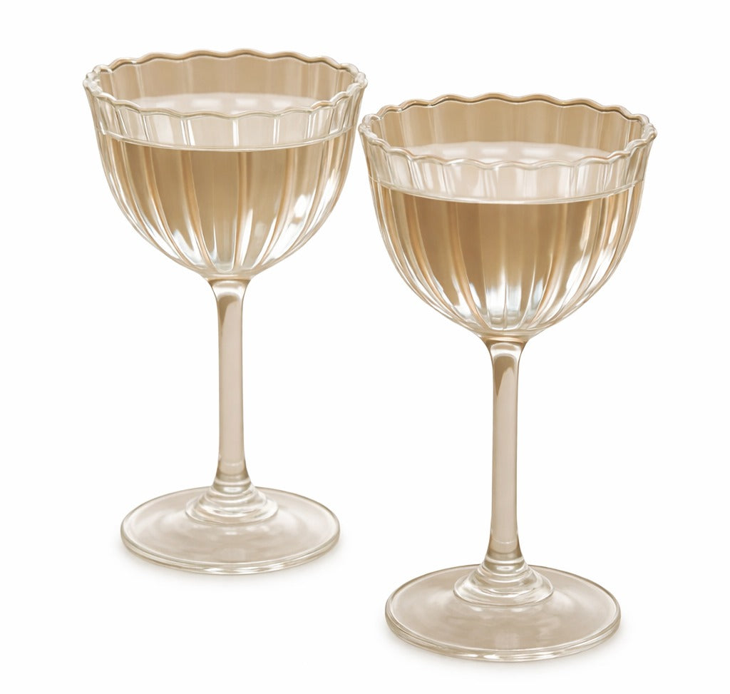 Kira Stemware Coupes Set of 2 | Fleck | Sorelle Rossi