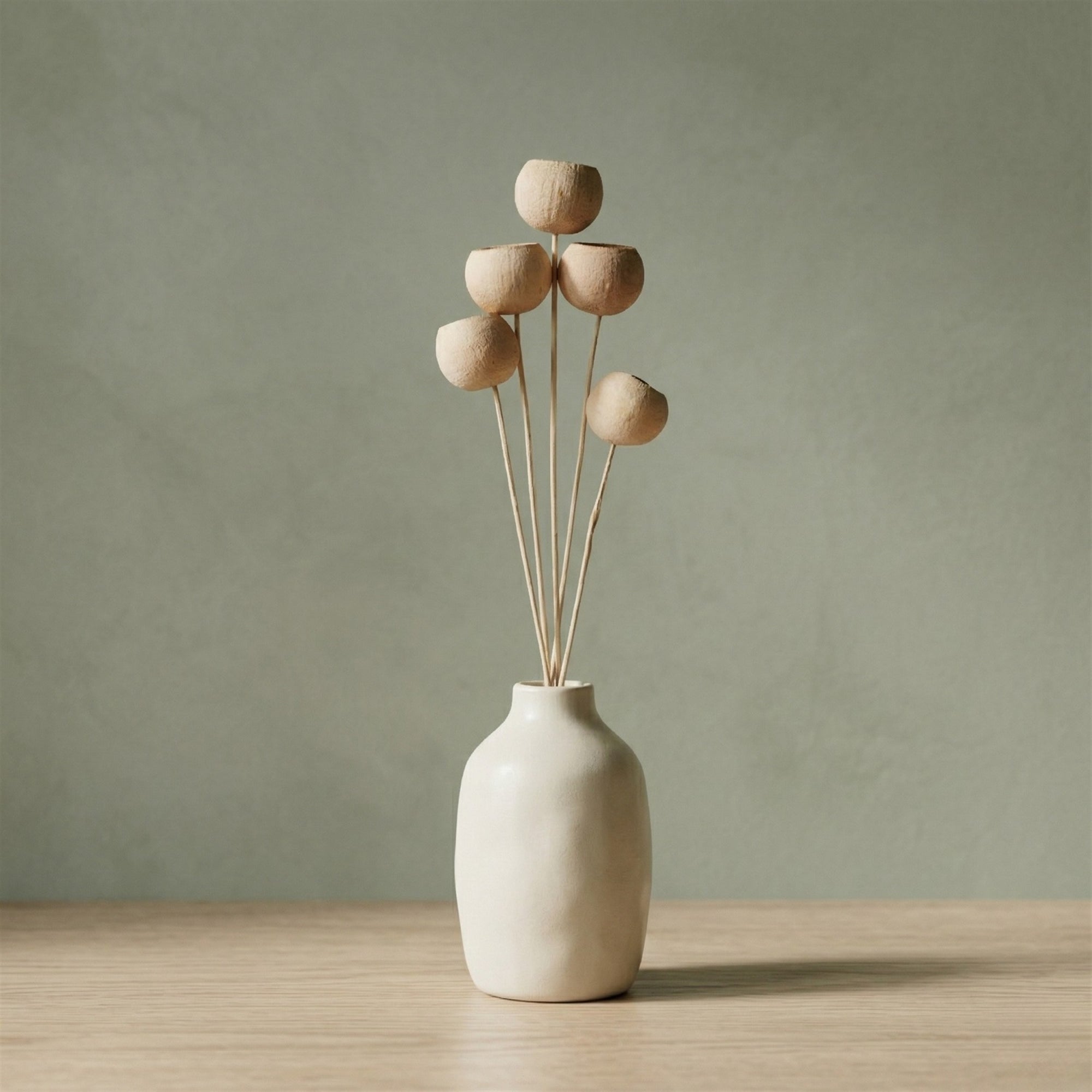 Dried Bel Cup Stems – Set of 30 (Bleached) | Preserved Floral Bundle for Vase Styling & Neutral Decor