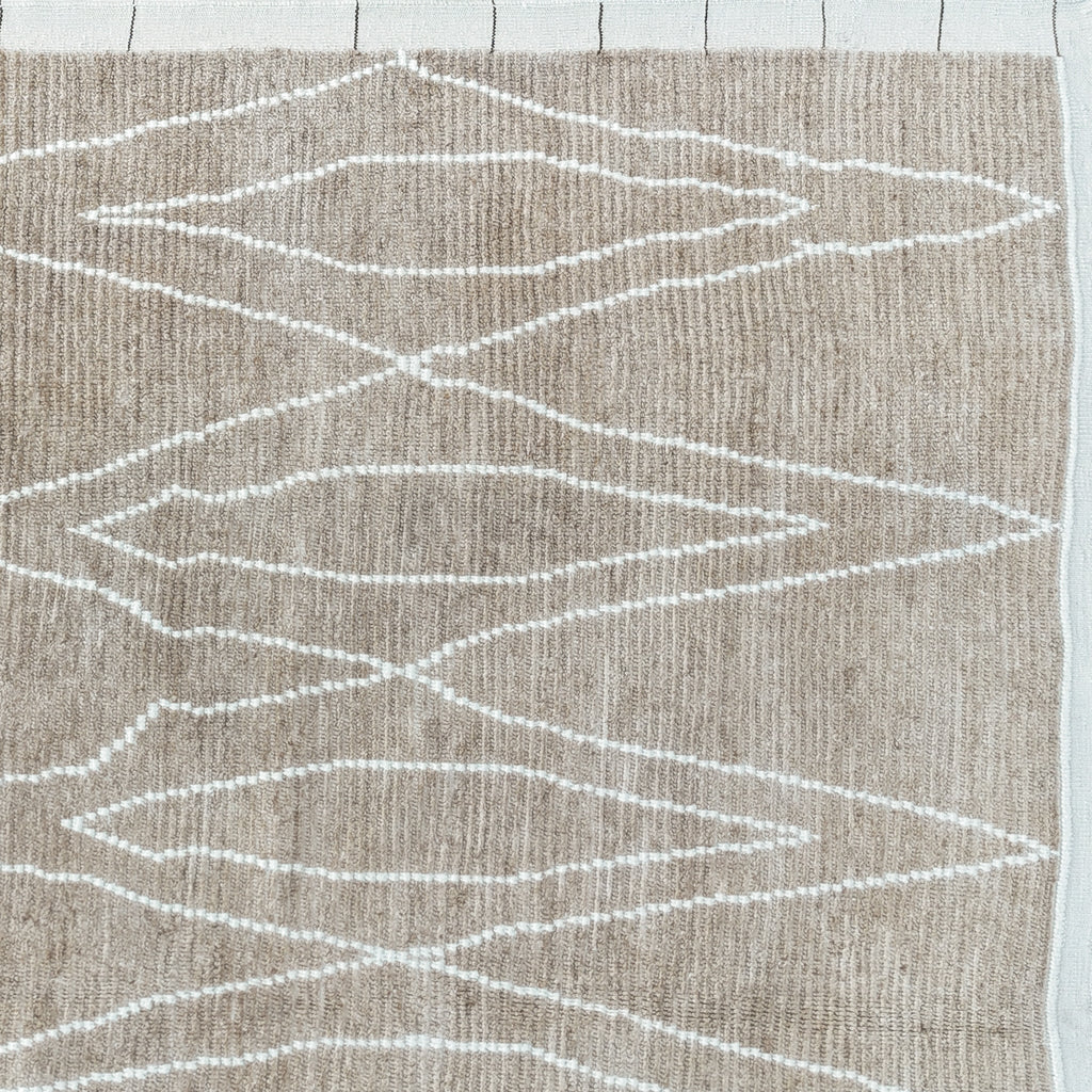Handwoven Modern Tulu Rug 9'9" x 13'7" | Neutral Turkish Wool Area Rug