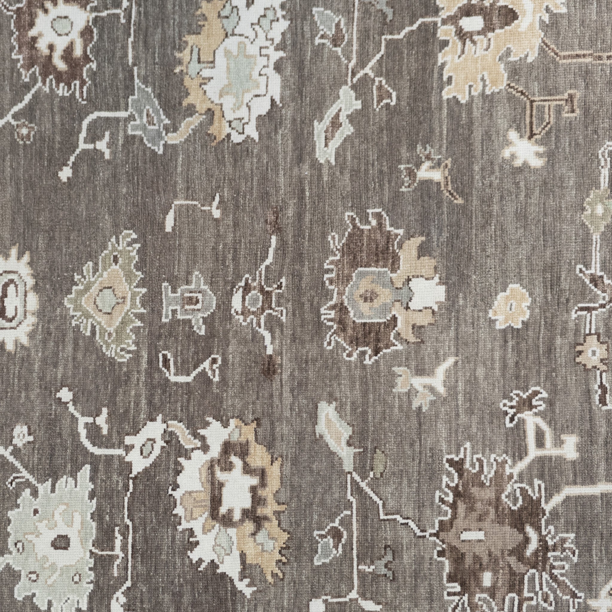 Handwoven Modern Oushak Rug 8'4" x 10'2" | Brown Turkish Wool Area Rug