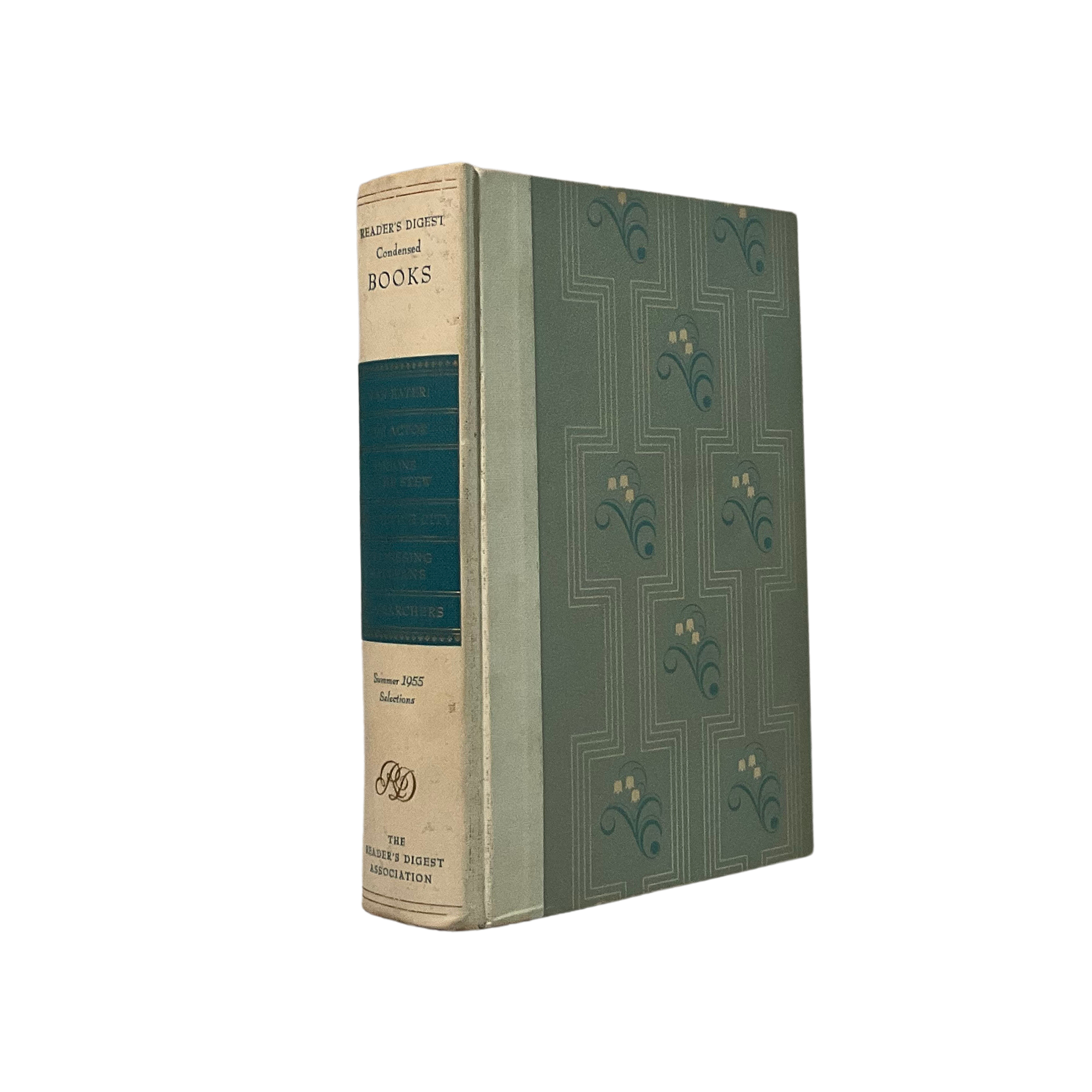 Vintage-style book with decorative cover on a white background