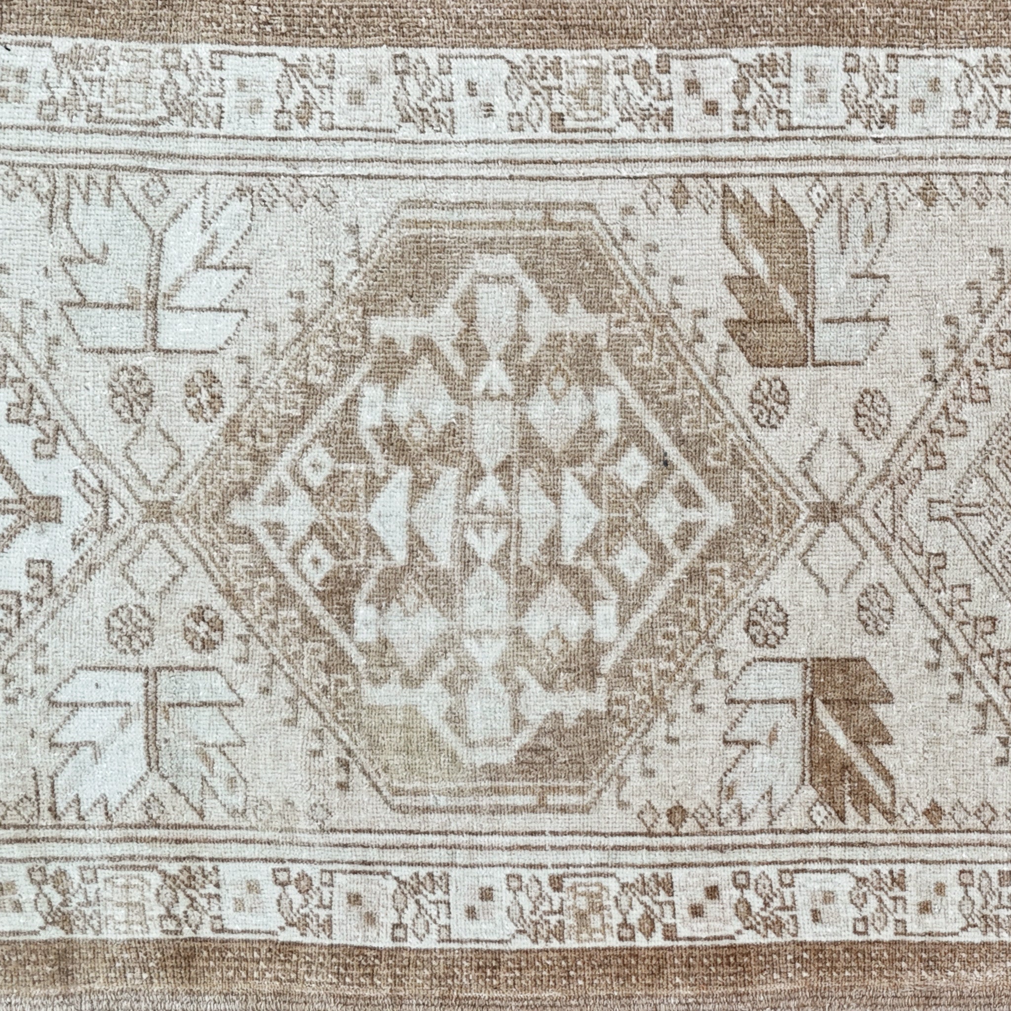Handwoven Vintage Turkish Runner Rug 2'4" x 8'9" | One-of-a-Kind Neutral Wool Rug