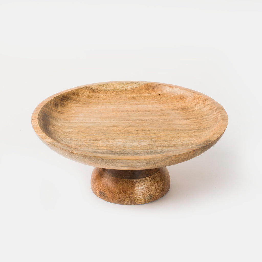 Wooden bowl on a white background