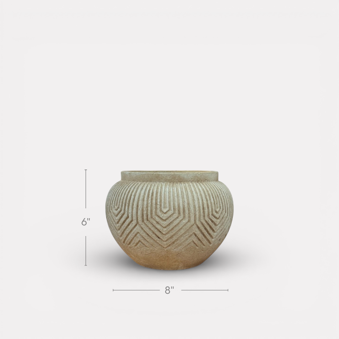 Linden Concrete Vessel, 8" × 6" | Natural Sandstone or Rustic Umber
