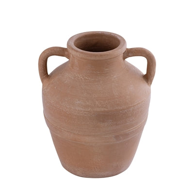 Norman Terracotta Vase with Handles | Rustic Clay Vessel for European Farmhouse Decor | Sorelle Rossi