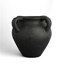 Burnt Black Terracotta Vase – Handcrafted Decorative Vessel | Sorelle Rossi