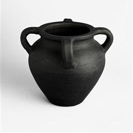 Burnt Black Terracotta Vase – Handcrafted Decorative Vessel | Sorelle Rossi