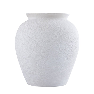 White Paper Mache Pot – Decorative Neutral Planter
