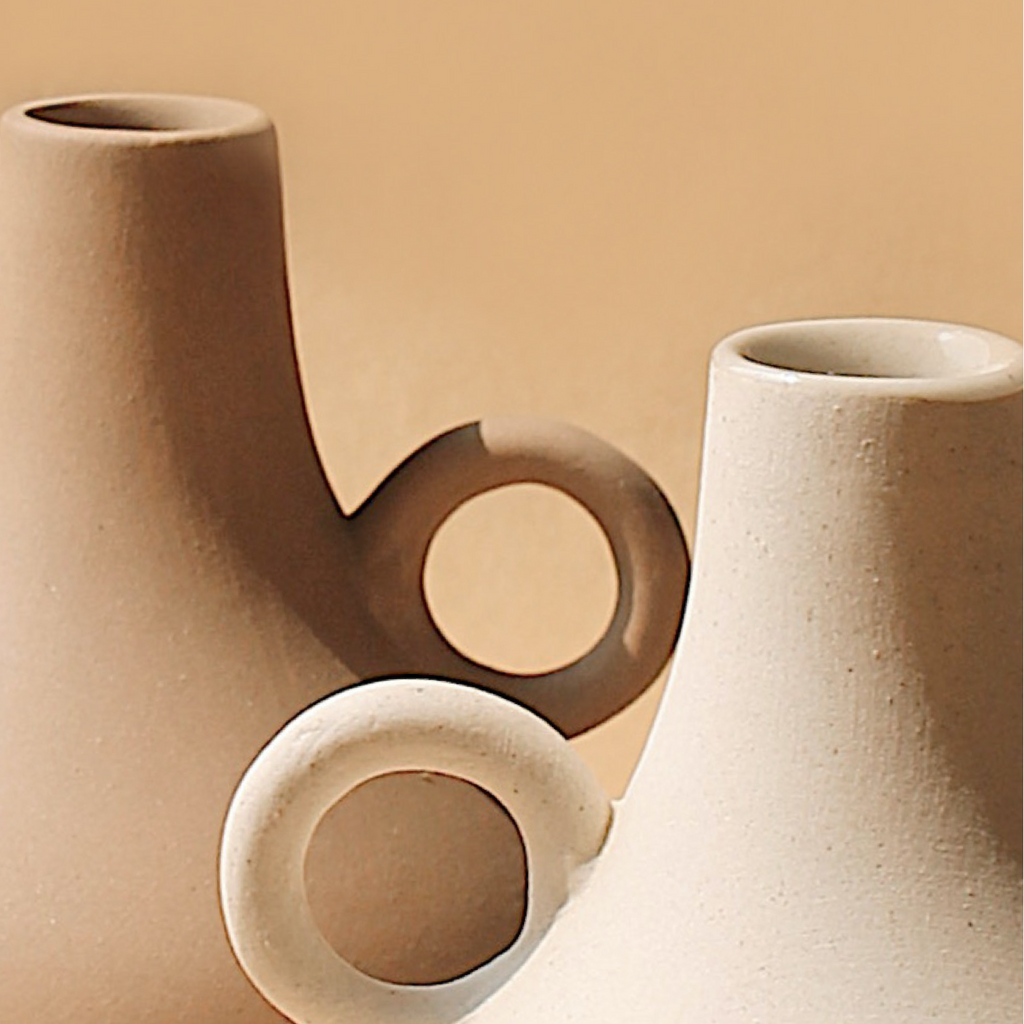 Harappan Ceramic Vase – Belly & Bobble | Sculptural Artisan Vase for Dried Florals & Neutral Decor
