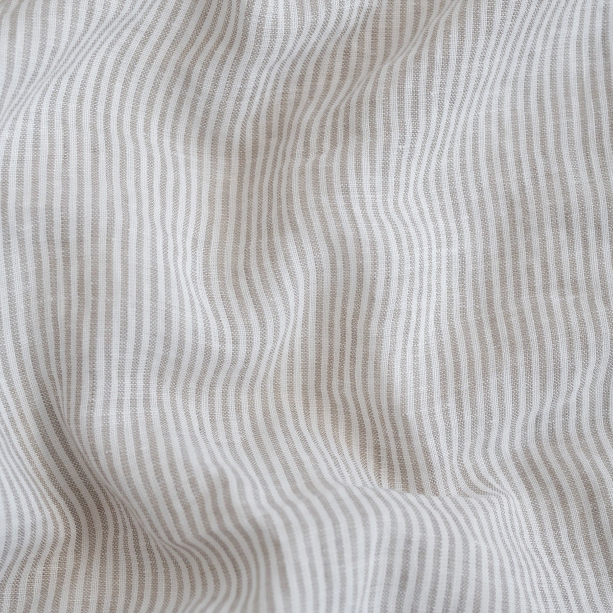 Natural Pinstriped Linen Duvet Cover Set