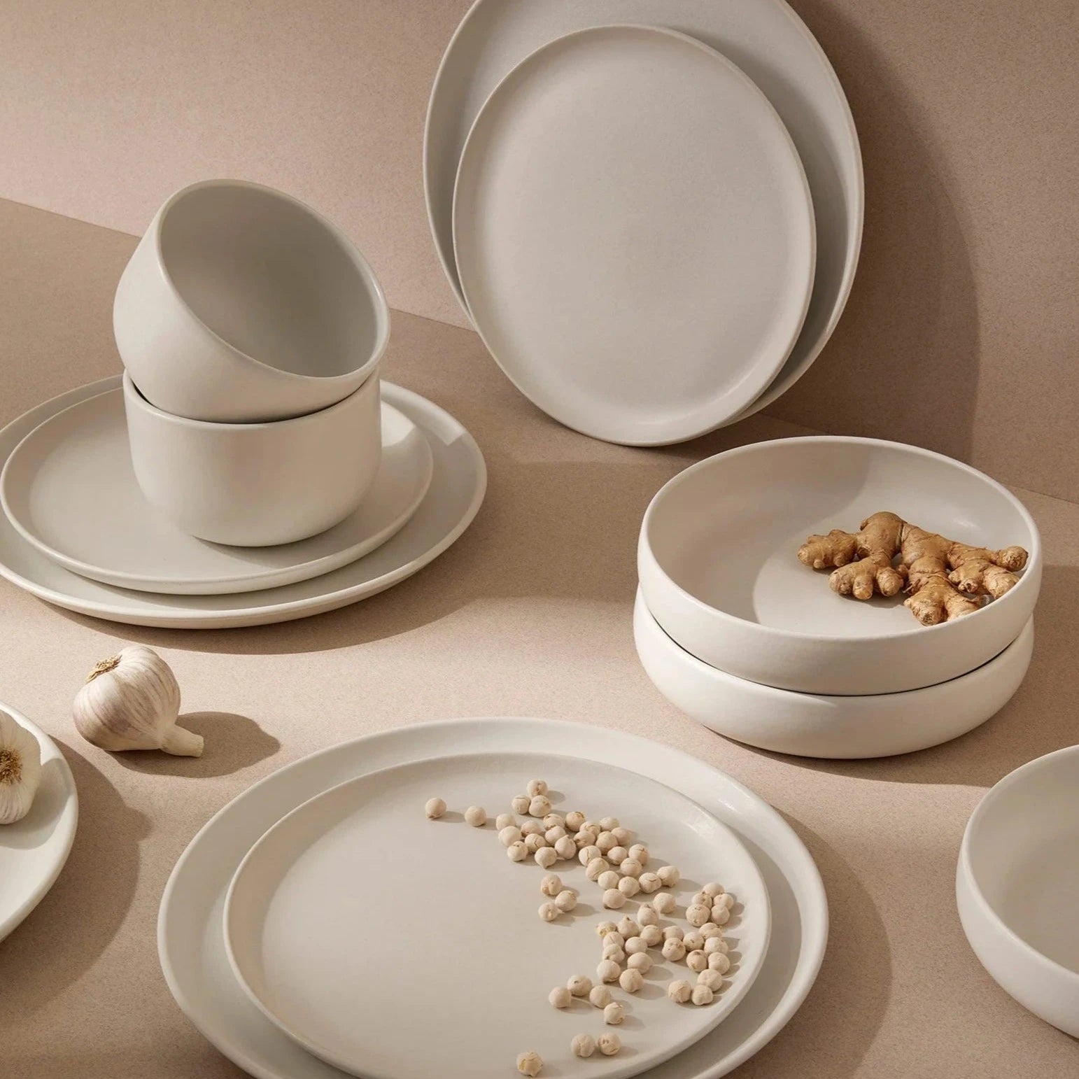 white stoneware dinnerware