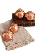 Vintage-Inspired Copper Ball Christmas Ornaments, Set of 2 or 4