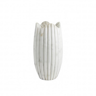 Fluted Marble Vase – Sculptural Stone Decor | Sorelle Rossi