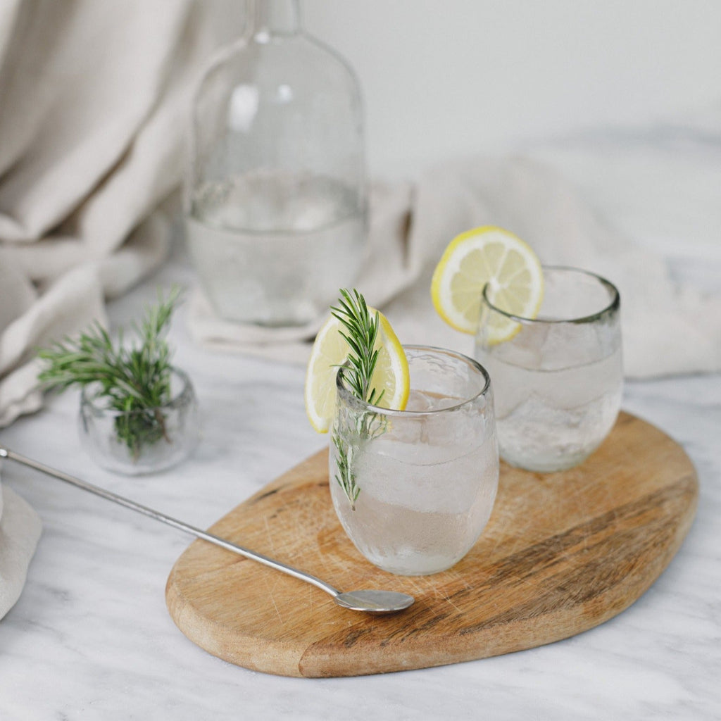 Small Pebbled Drinking Glasses – Set of 4 | Handcrafted Glassware