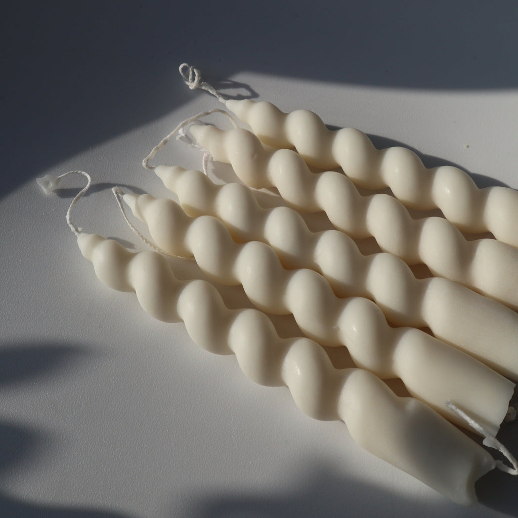 Twisted Taper Candles – Set of 2 | Handcrafted Soy Wax Decorative Spiral Candles