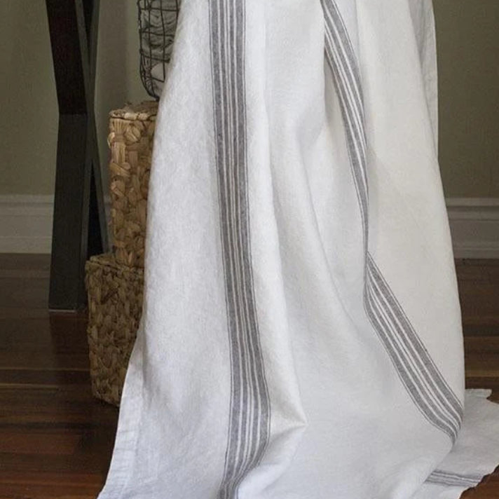 Maison Linen Throw Blanket – 100% European Linen Neutral Throw for Sofa & Bed