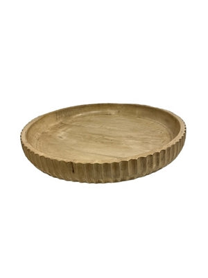 Round Sun-Bleached Wood Bowl | Rustic Wooden Decorative Bowl