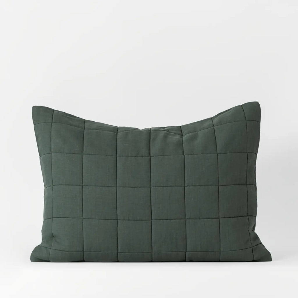 Quilted Linen Pillow Sham