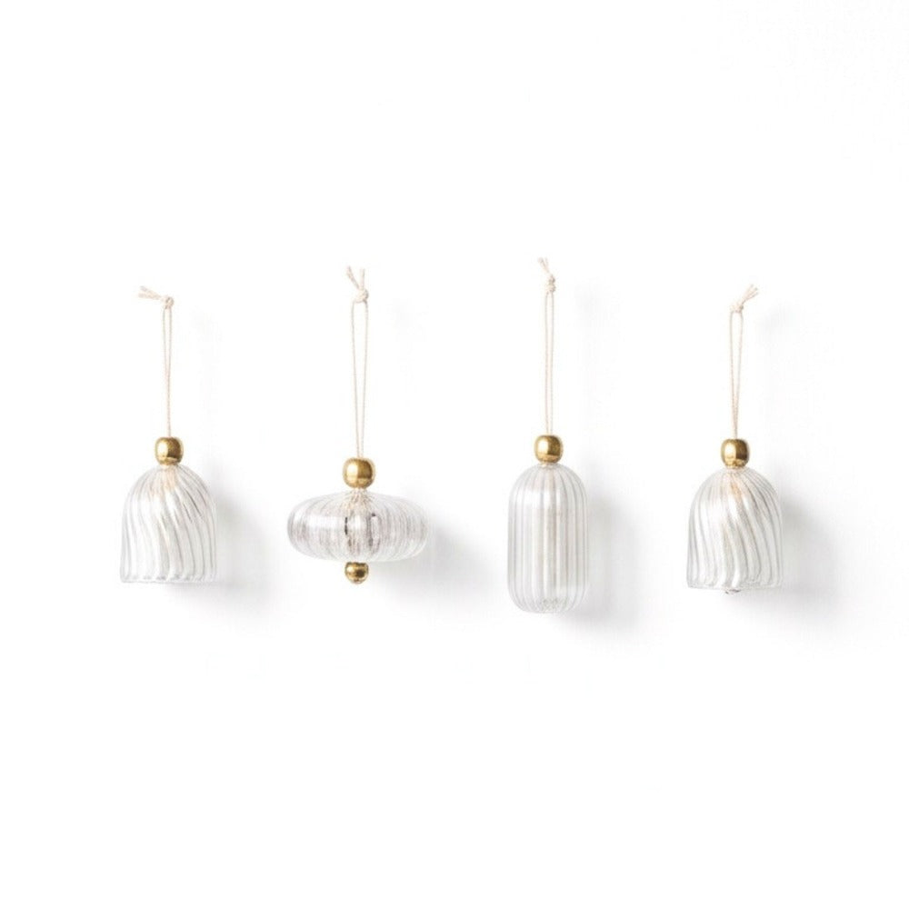 Bon Borosilicate Glass Christmas Ornaments, Set of 4