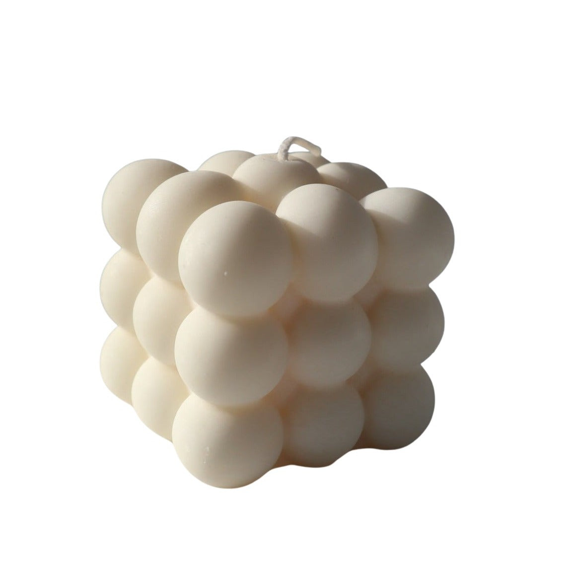 Hand-Poured Bubble Cube Candle | Minimalist Ivory Decorative Candle | Sorelle Rossi