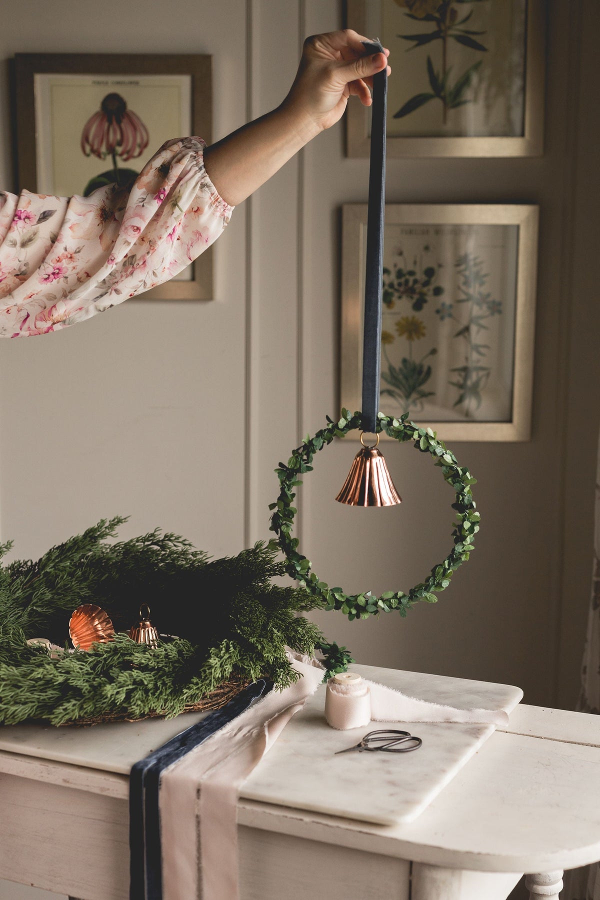 Vintage-Inspired Copper Bell Ornaments, Set of 2 or 4