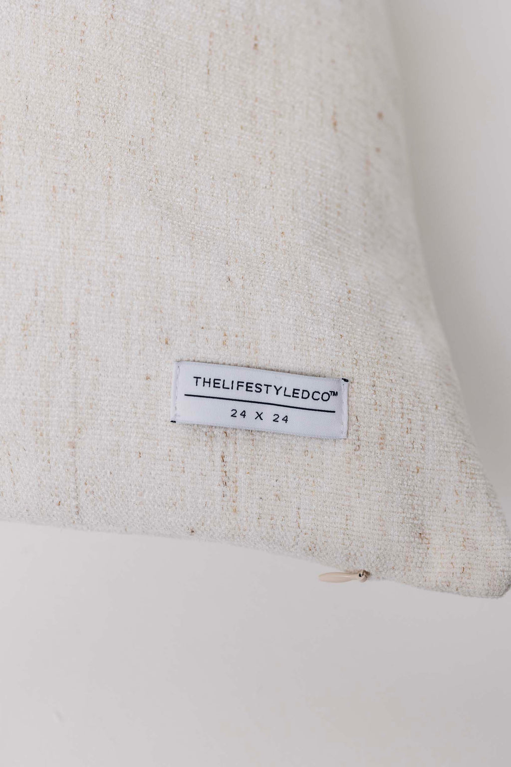 Whisper Slub Chenille Pillow in Bone with Down Insert – 2 Sizes
