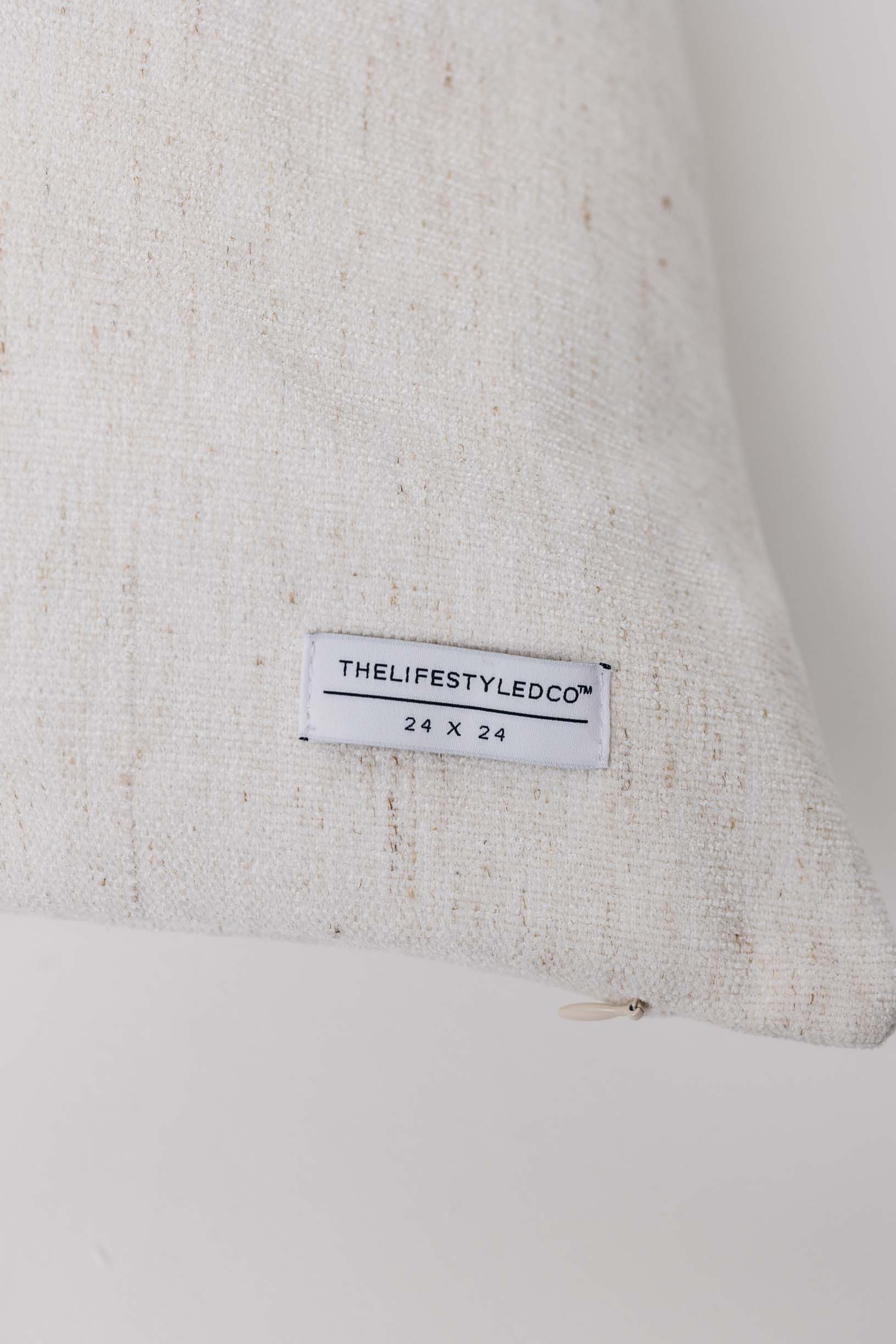 Whisper Slub Chenille Pillow in Bone with Down Insert – 2 Sizes