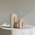 Oculus Arch Travertine Sculpture & Book Support