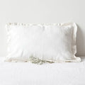 White Linen Pillowcases with Frills | Set of 2