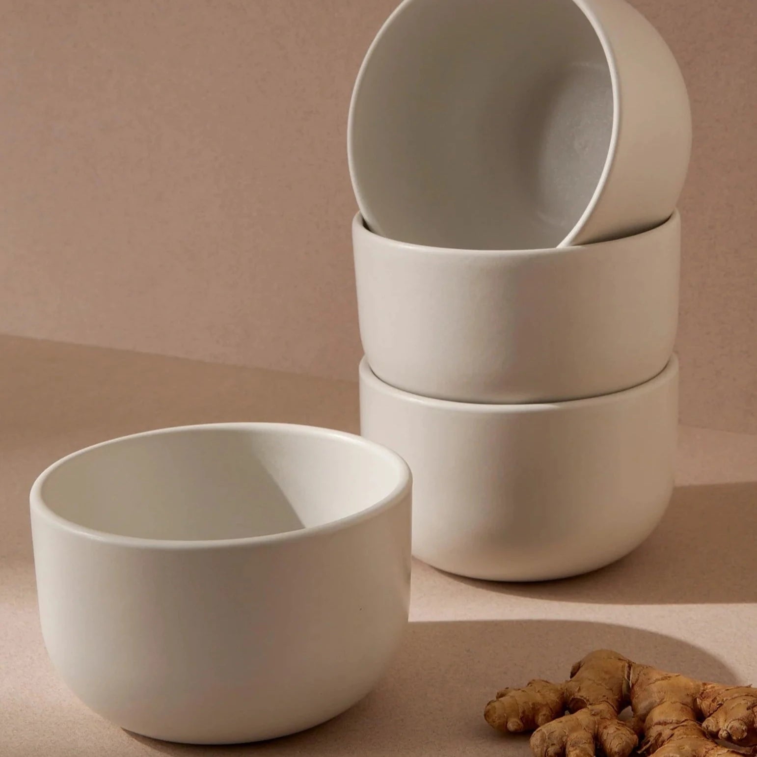 Handcrafted Ceramic Bowl – Matte White (Tunisian)