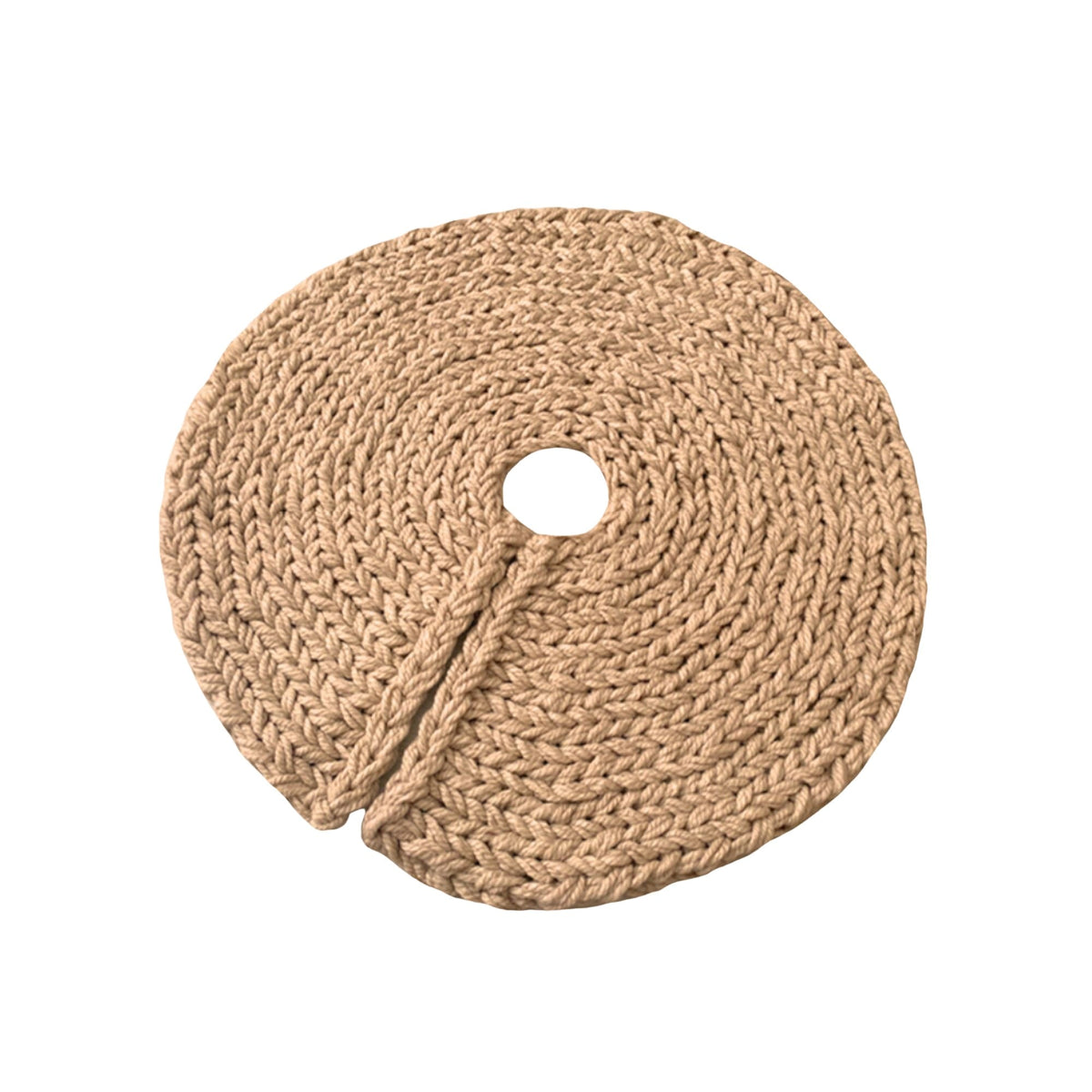 Beige Chunky Knit Christmas Tree Skirt