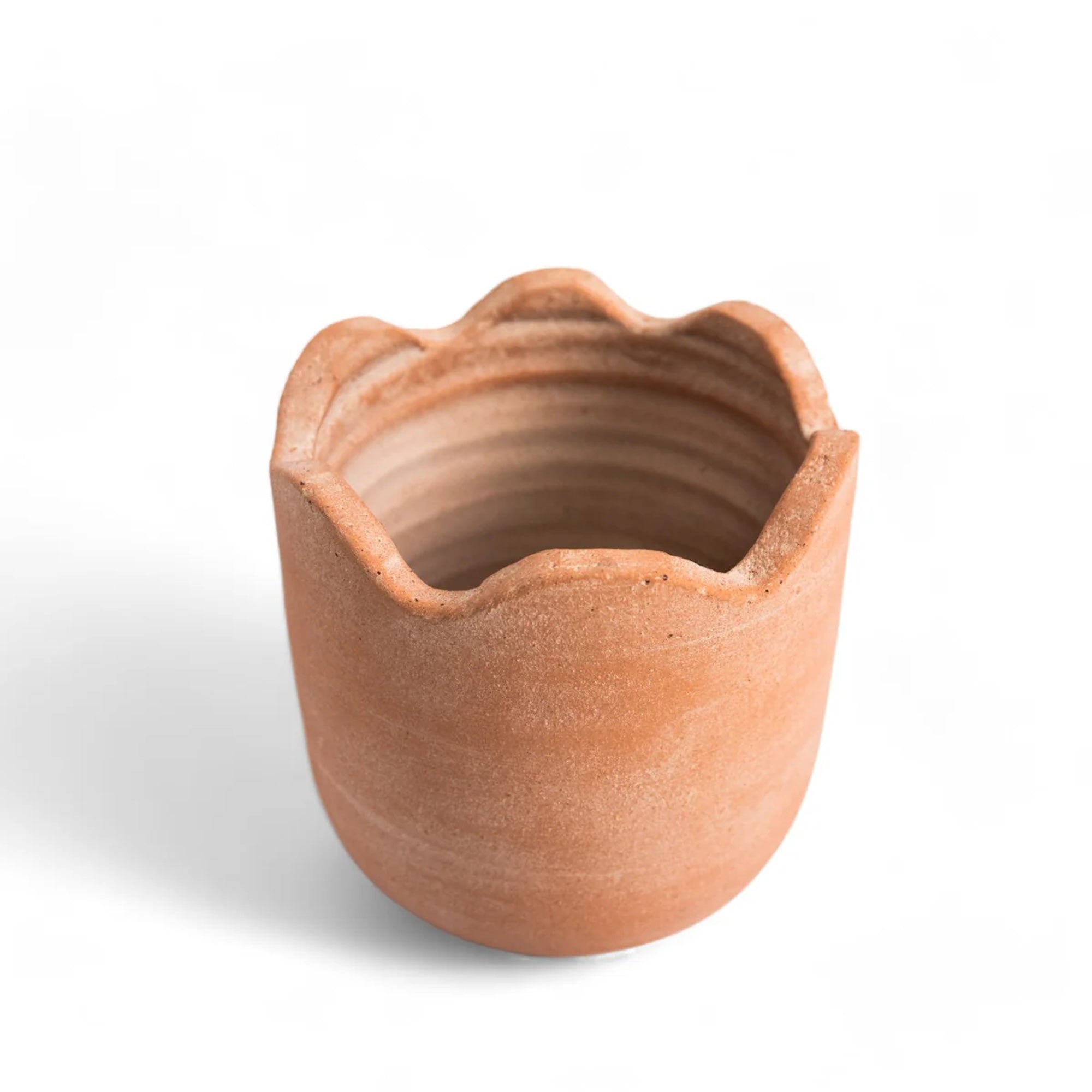 Handmade Wavy Terracotta Planter - Medium