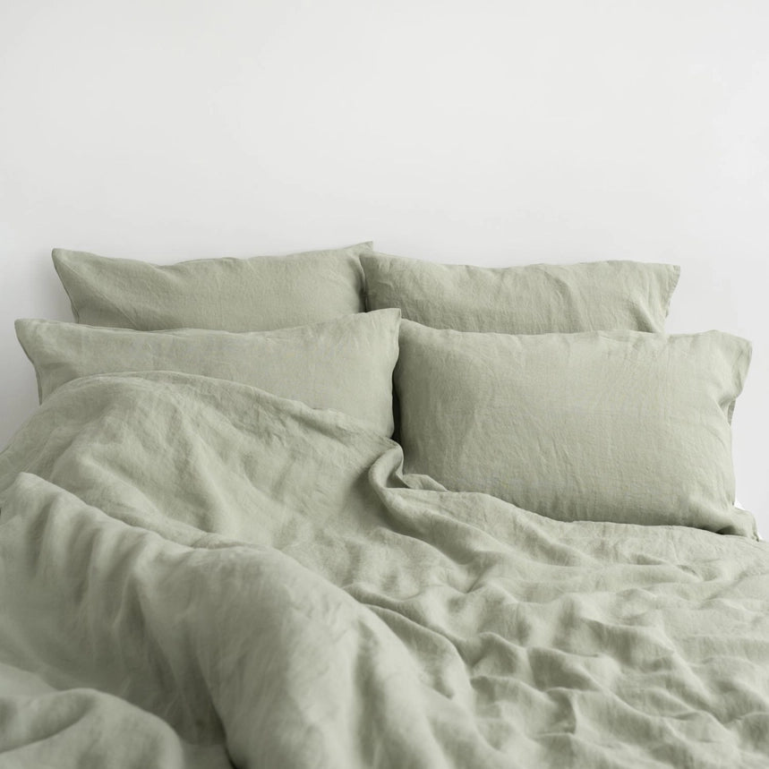 Sage European Linen Pillowcases | Set of 2