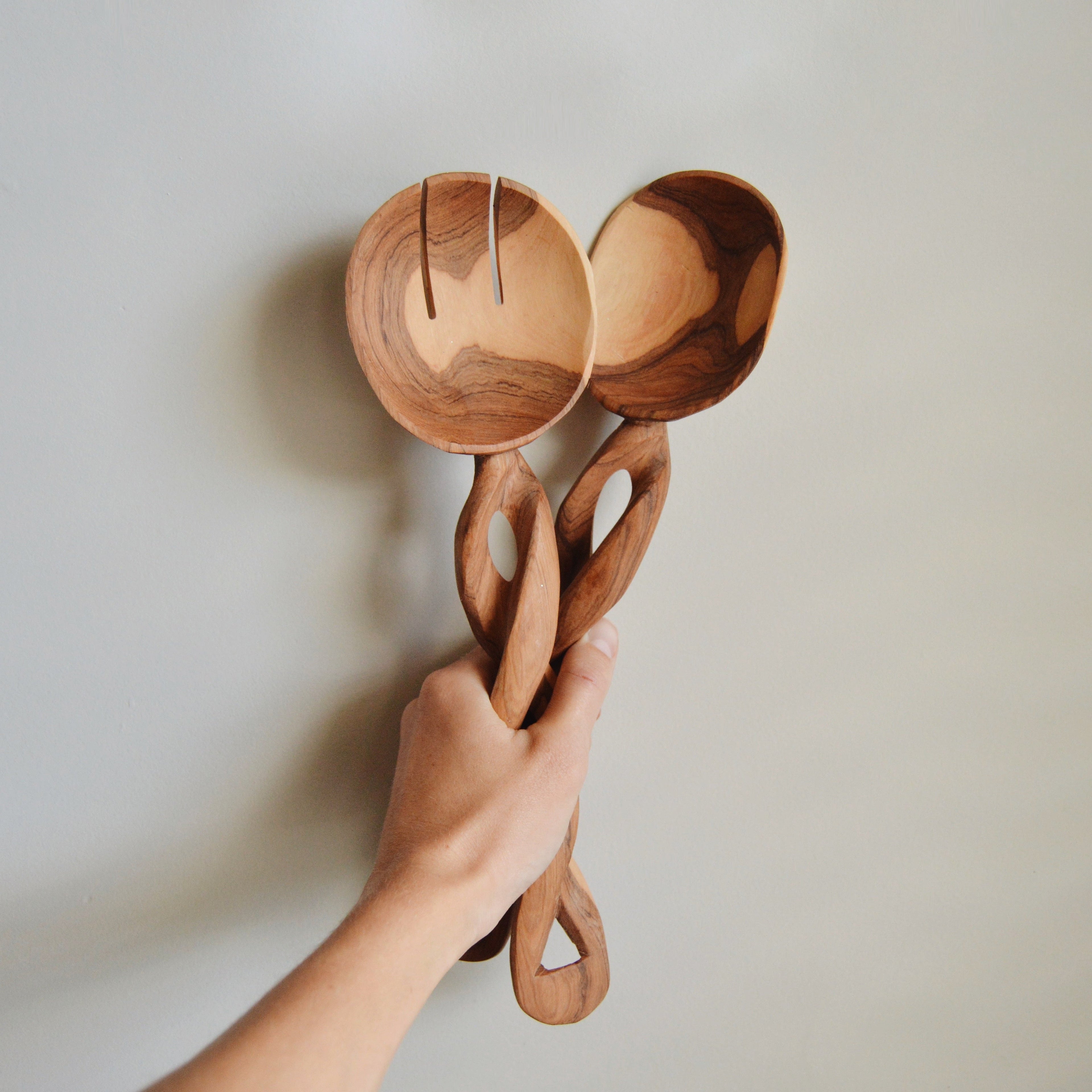 Olive Wood Spiral Salad Servers | Creative Women | Sorelle Rossi