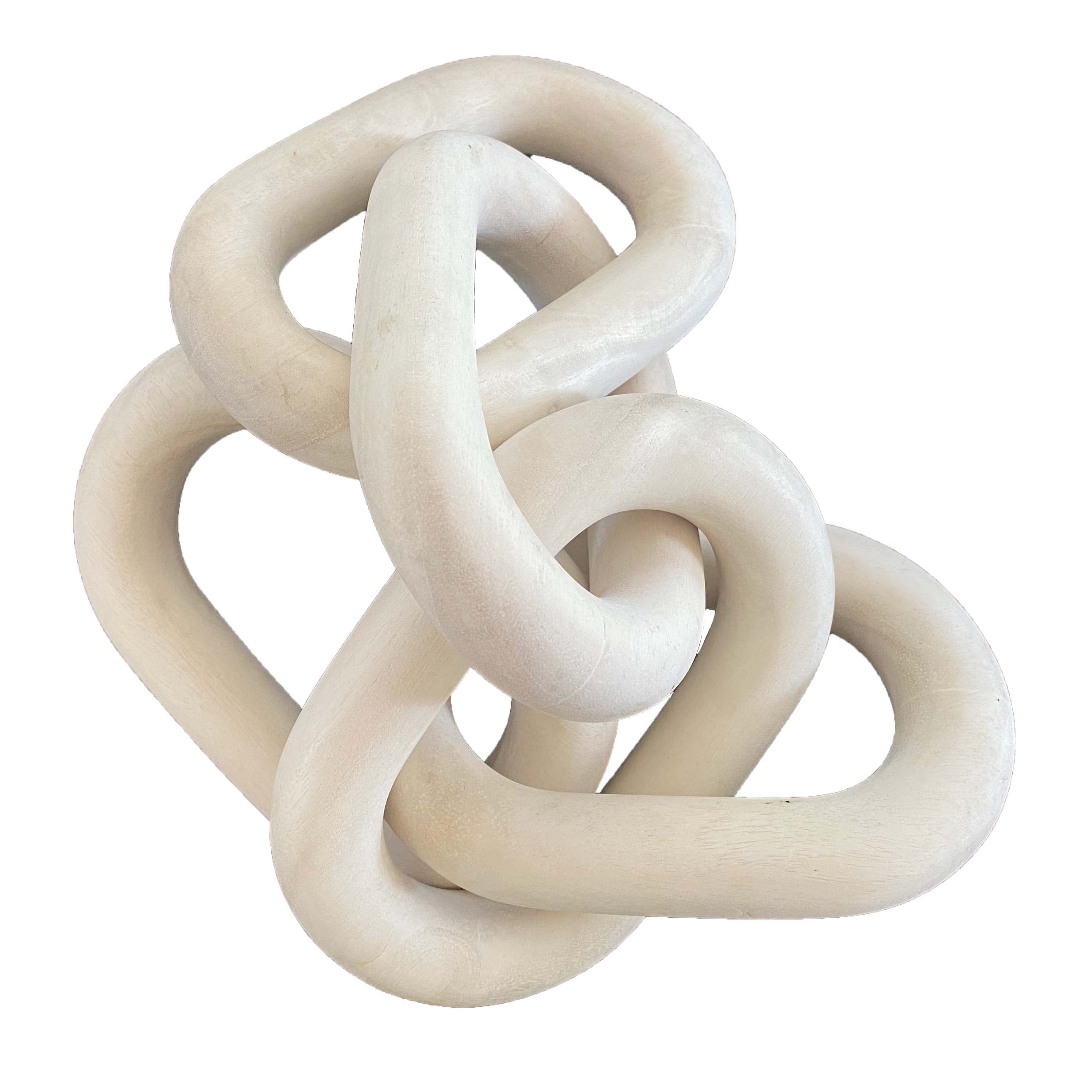 Wooden knot toy on a white background