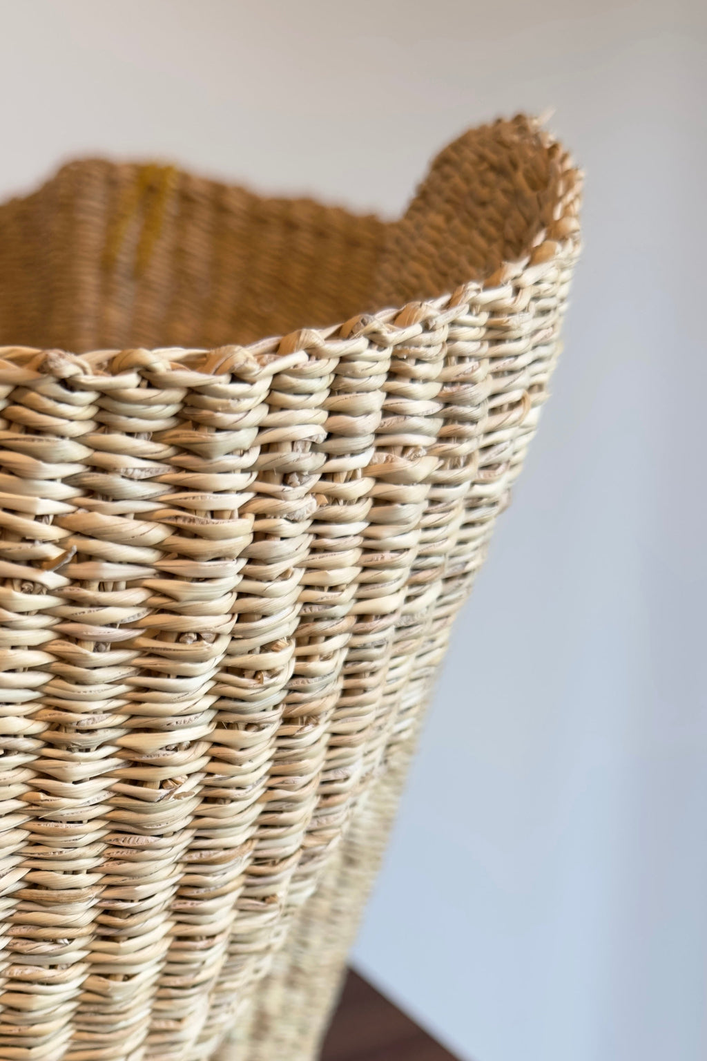Wicker basket on a white background