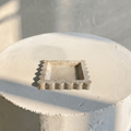 Penelope Scalloped Travertine Tray in Beige
