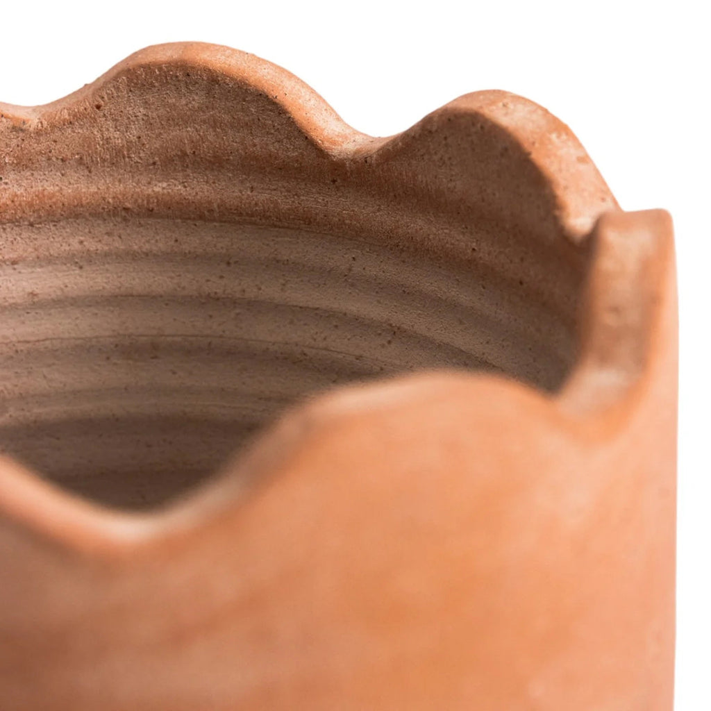 Handmade Wavy Terracotta Planter - Large