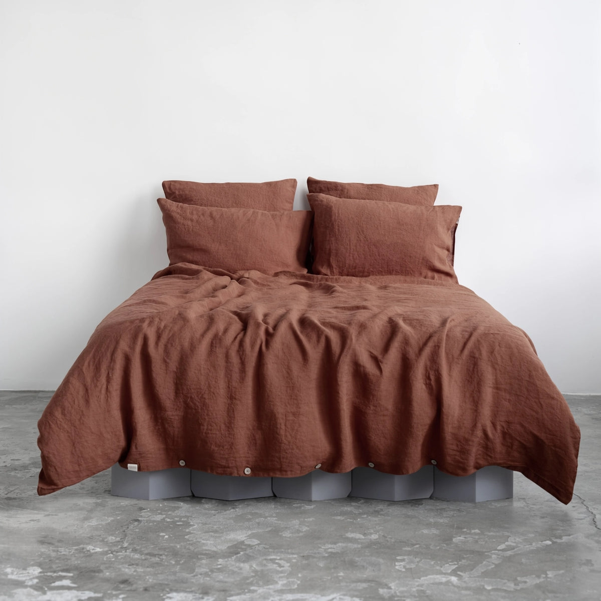 Chocolate Linen Duvet Cover Set